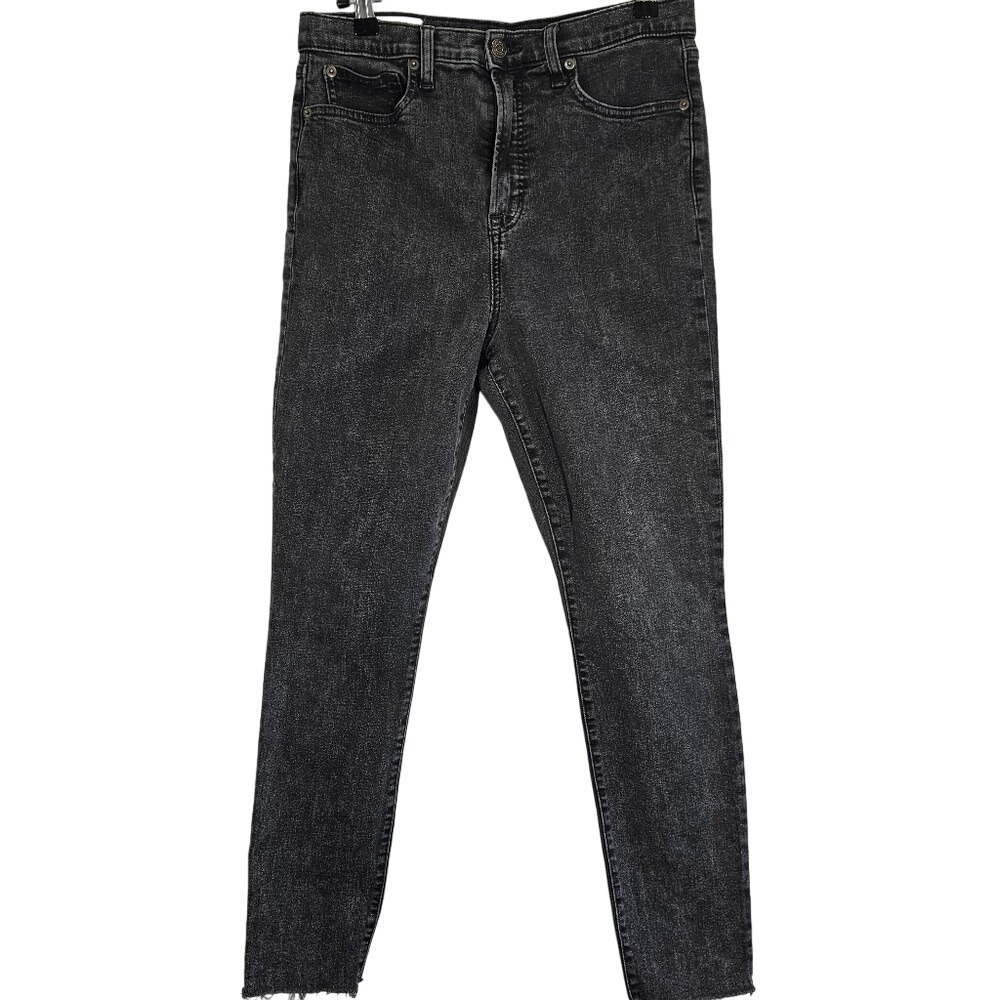 GAP True Skinny Ankle Acid Wash Grunge Black Sky High Waisted‎ Size 30 10R